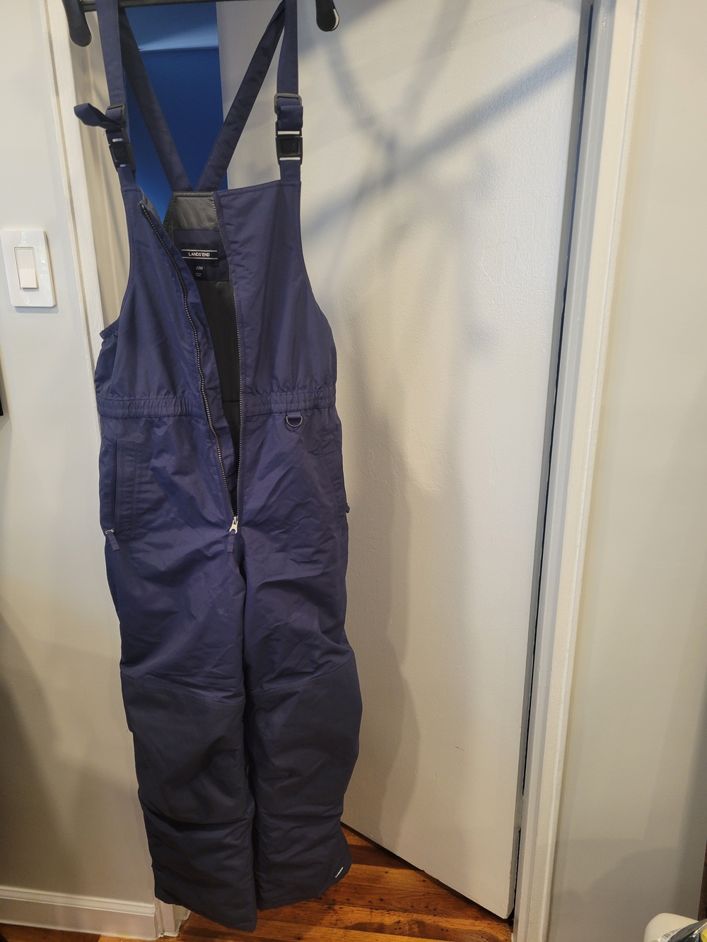 Lands' End Navy Men's Snow Bib Pants with Adjustable Straps - Picture 3 of 6